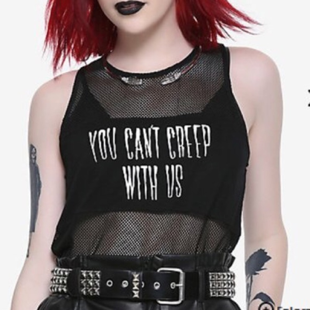 Black Craft Cult Creep tank Goth Fishnet top punk